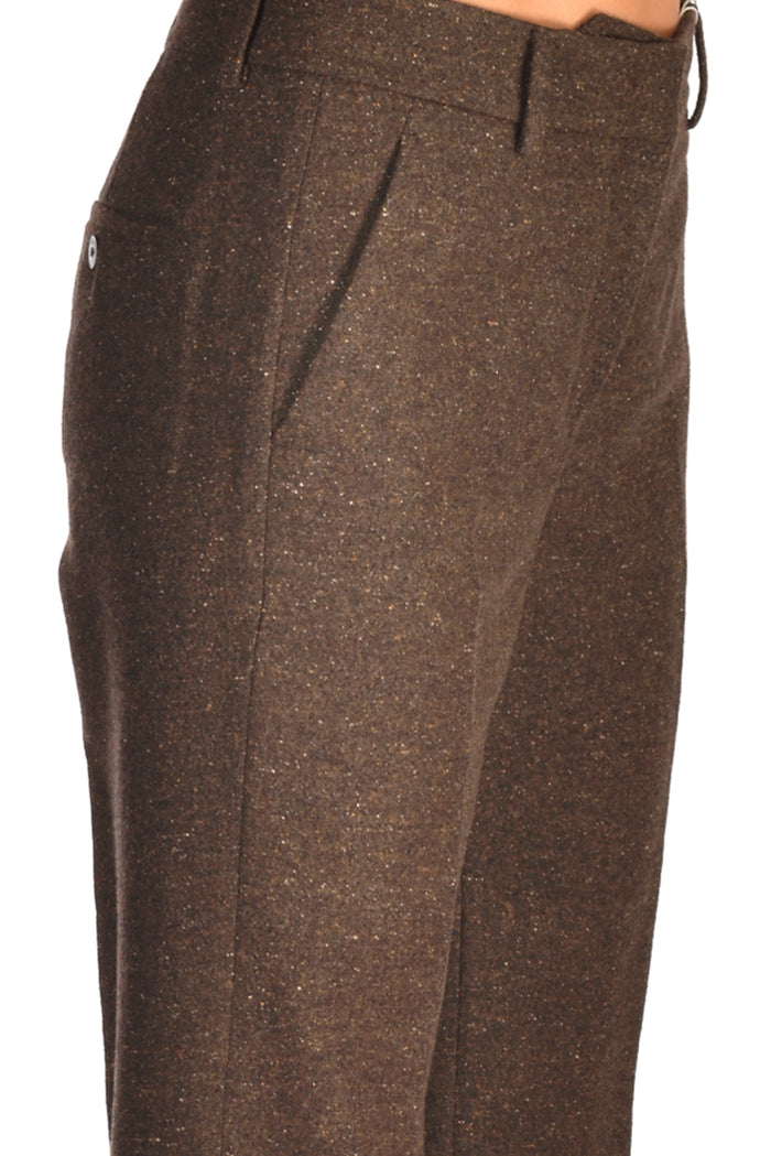 Incotex Slowear Pantalone Petra Marrone Melange Donna - 5