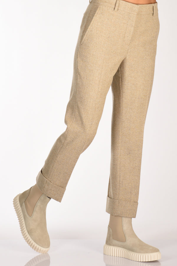 Incotex Slowear Pantalone Nevet Beige Melange Donna