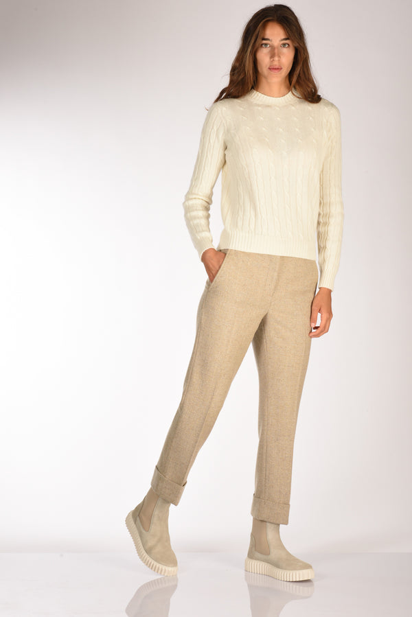 Incotex Slowear Pantalone Nevet Beige Melange Donna-2