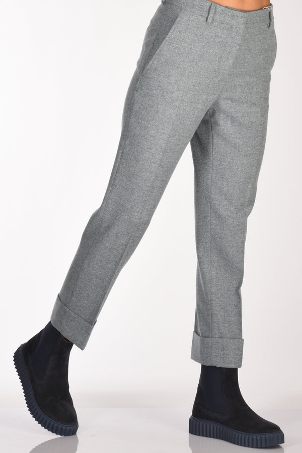 Incotex Slowear Pantalone Nevet Azzurro Melange Donna