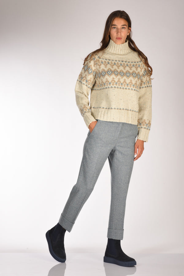 Incotex Slowear Pantalone Nevet Azzurro Melange Donna-2