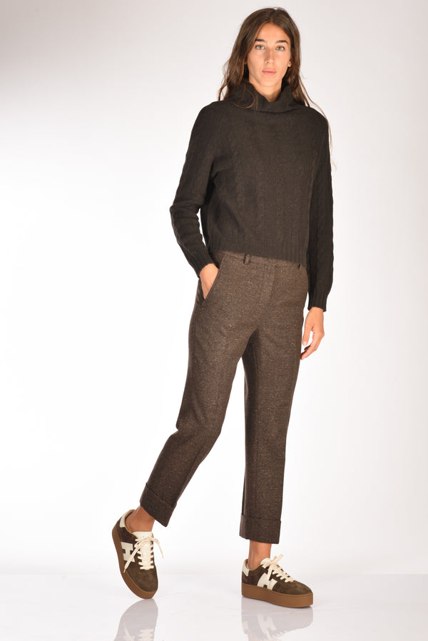 Incotex Slowear Pantalone Nevet Marrone Melange Donna-2