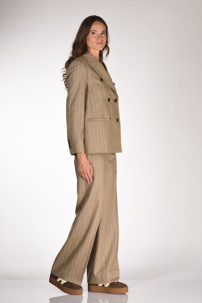 Montedoro Slowear Giacca Gessata Beige Donna - 4