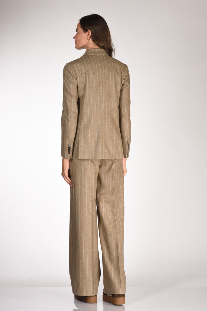 Montedoro Slowear Giacca Gessata Beige Donna - 5