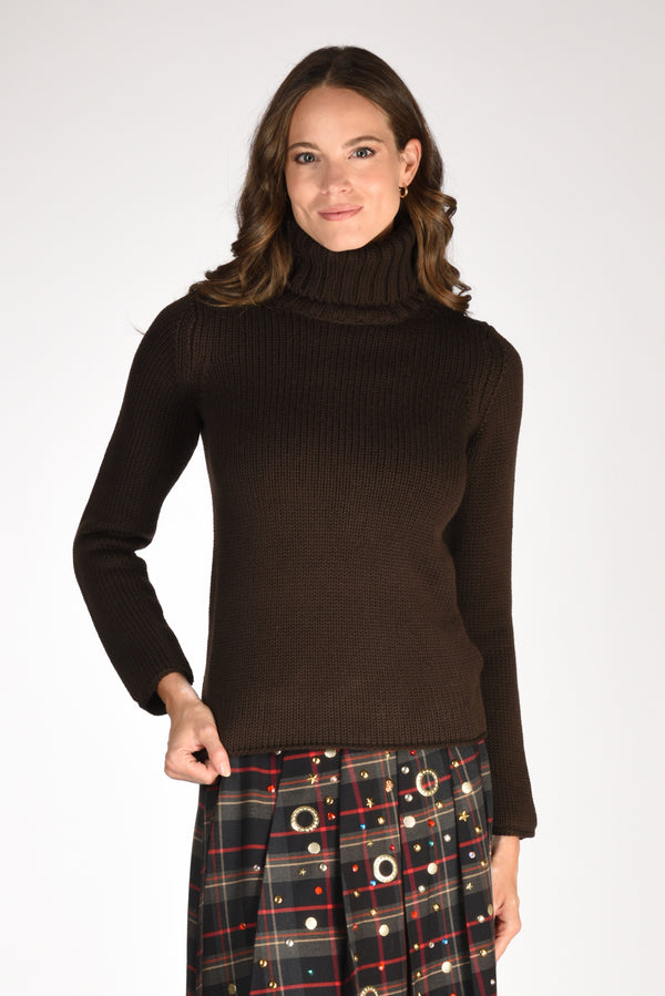 Zanone Slowear Collo Alto Marrone Donna