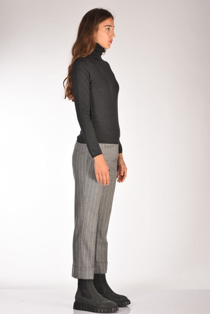 Zanone Slowear Collo Alto Grigio Melange Donna - 4