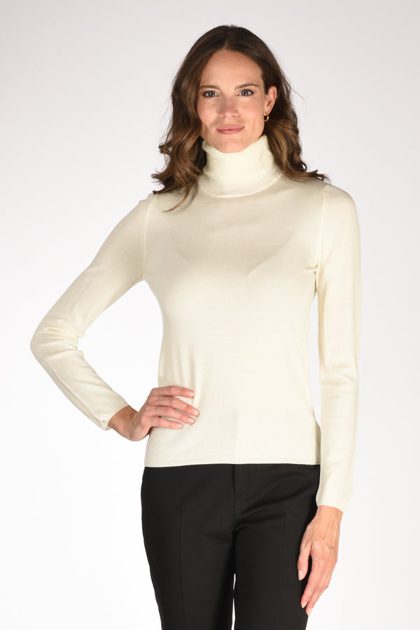Zanone Slowear Collo Alto Bianco Latte Donna