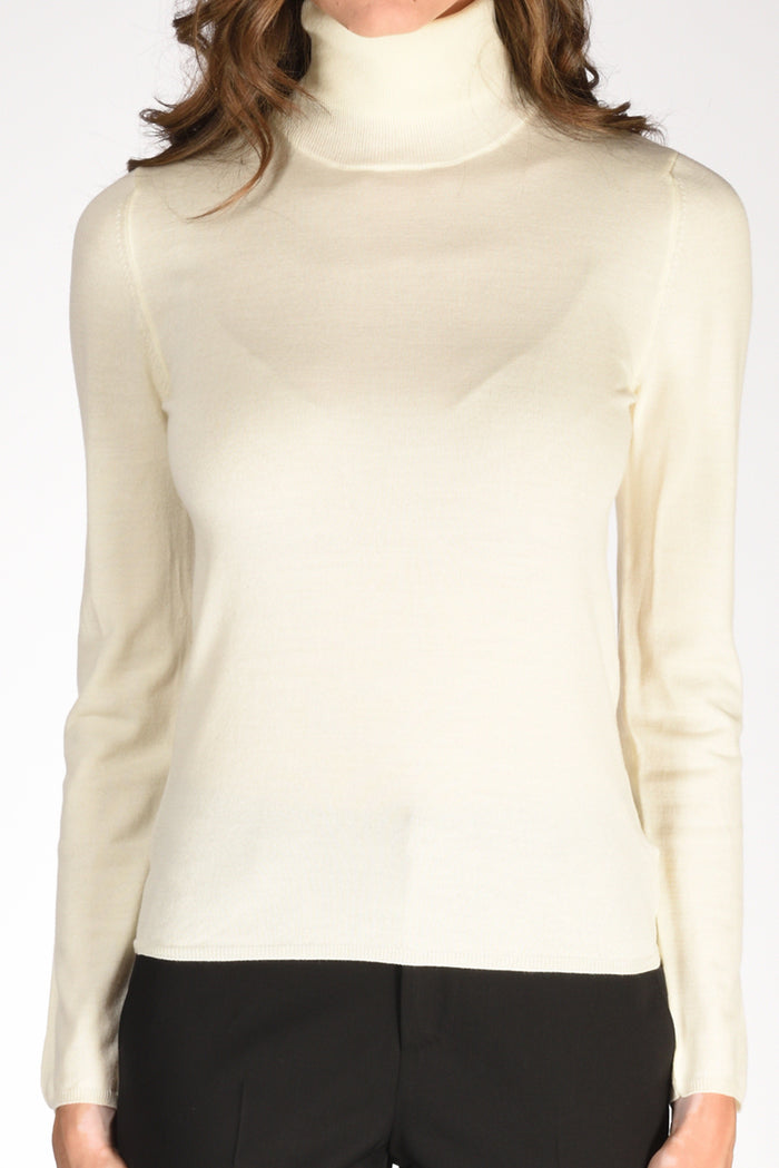 Zanone Slowear Collo Alto Bianco Latte Donna - 3