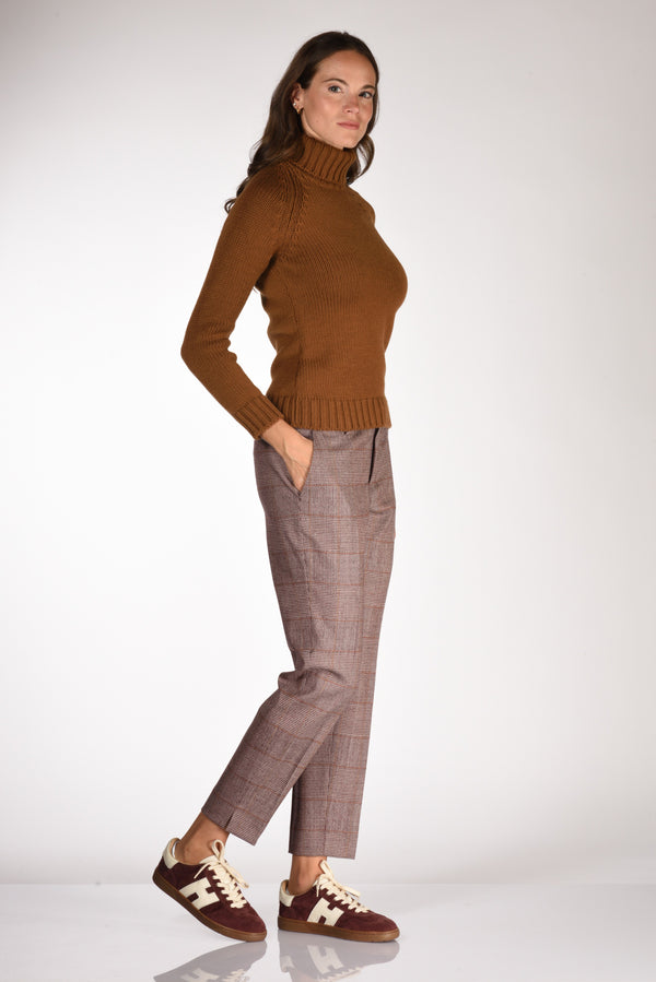 Pt Torino Pantalone New York Bianco/bordeaux Donna-2