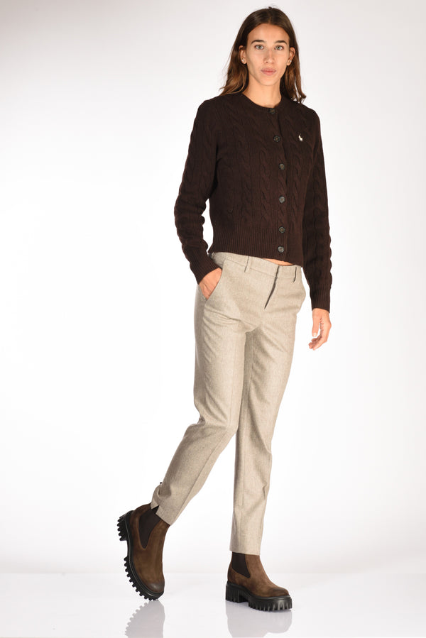 Pt Torino Pantalone New York Beige Melange Donna-2
