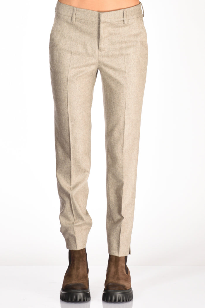 Pt Torino Pantalone New York Beige Melange Donna - 3