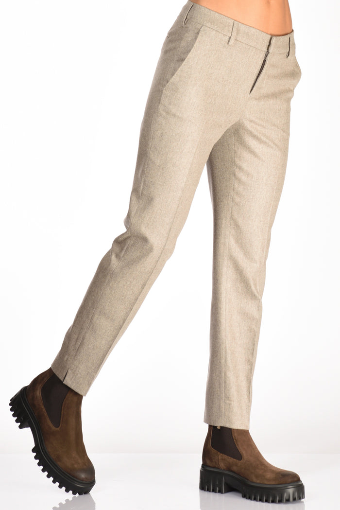 Pt Torino Pantalone New York Beige Melange Donna - 4