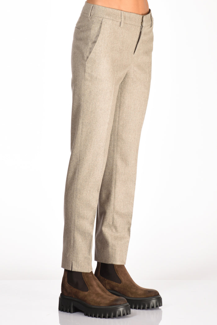 Pt Torino Pantalone New York Beige Melange Donna - 7