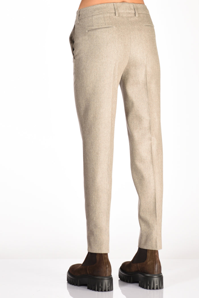 Pt Torino Pantalone New York Beige Melange Donna - 8