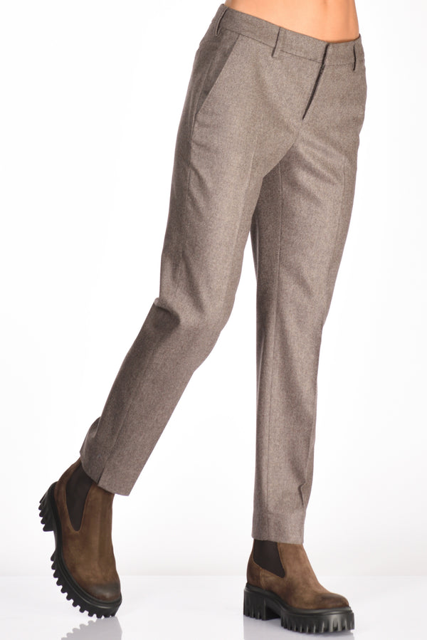 Pt Torino Pantalone New York Marrone Melange Donna