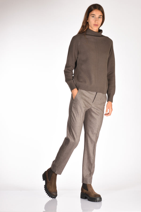Pt Torino Pantalone New York Marrone Melange Donna-2