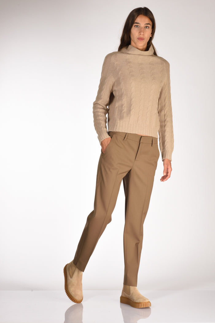 Pt Torino Pantalone New York Beige Cammello Donna - 2
