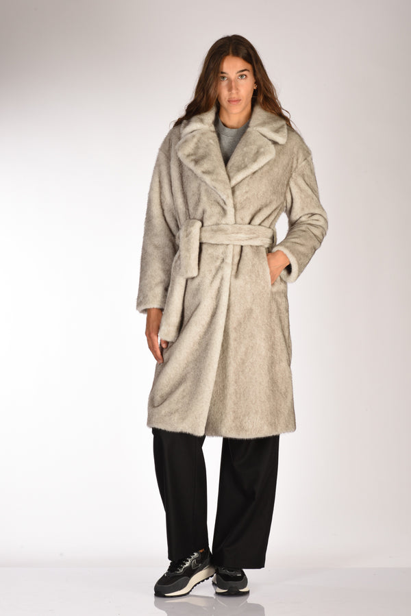 Herno Cappotto Ecofur Grigio Tortora Donna