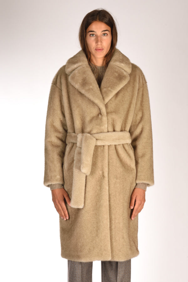Herno Cappotto Ecofur Beige Donna-2