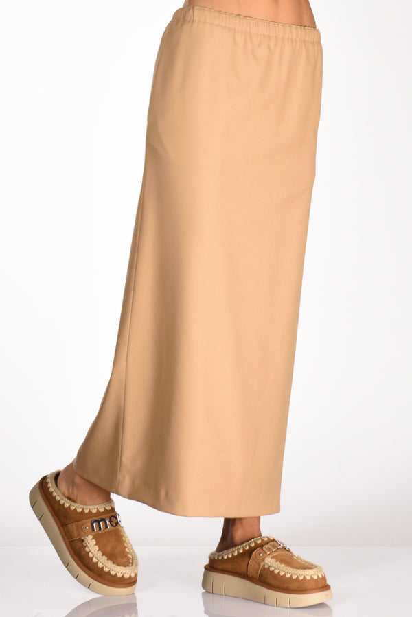 Herno Gonna A Matita Beige Cammello Donna-2