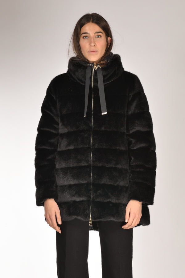 Herno Iumino Faux Fur Nero Donna-2