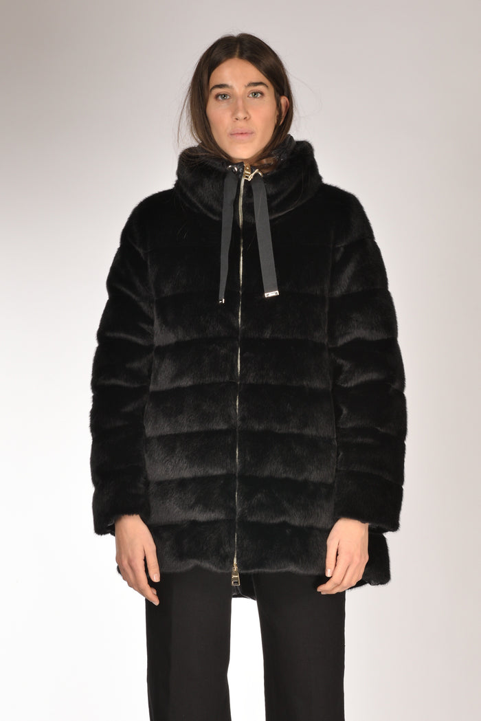 Herno Iumino Faux Fur Nero Donna - 2