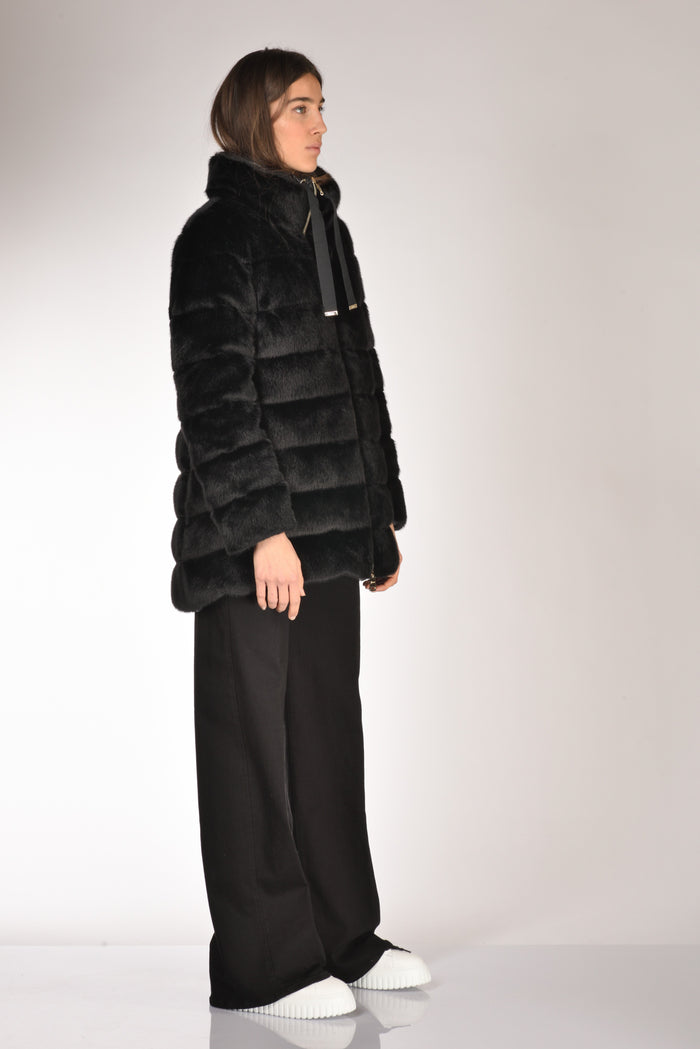 Herno Iumino Faux Fur Nero Donna - 4