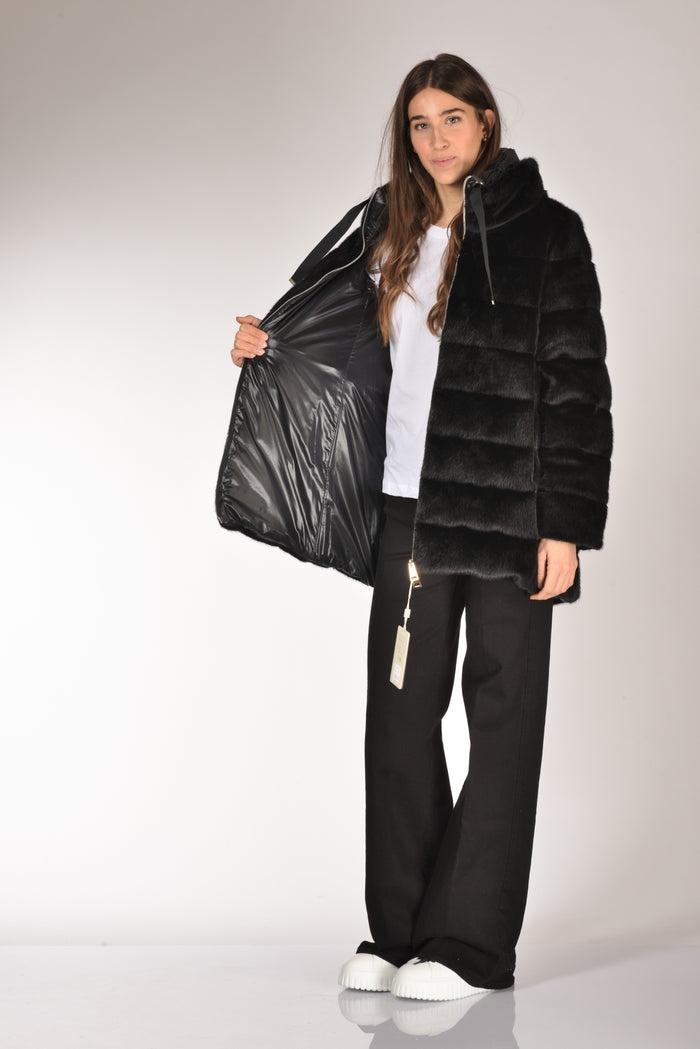 Herno Iumino Faux Fur Nero Donna - 6