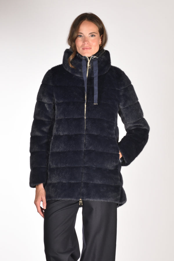 Herno Iumino Faux Fur Blu Donna
