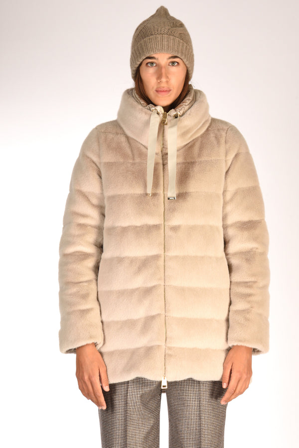 Herno Iumino Faux Fur Beige Donna-2