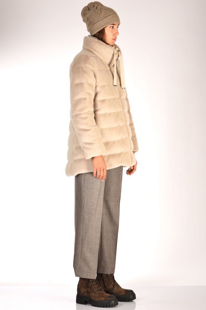 Herno Iumino Faux Fur Beige Donna - 4