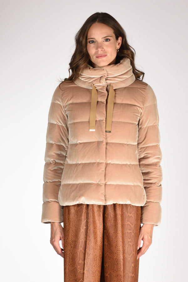 Herno Piumino Corto Beige Cammello Donna-2