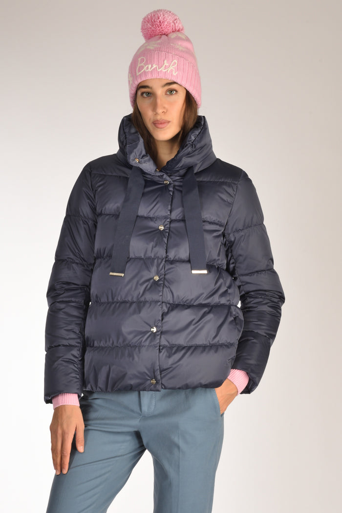 Herno Cappa In Raso Blu Donna - 1