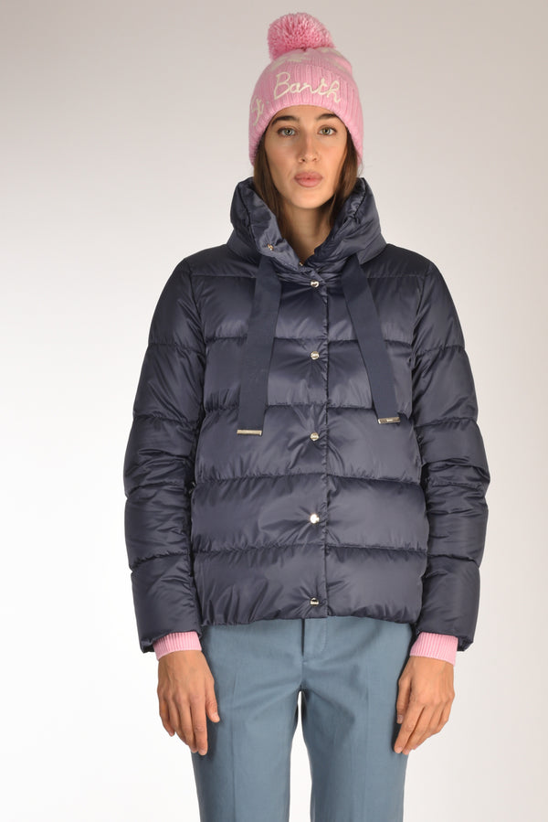 Herno Cappa In Raso Blu Donna-2