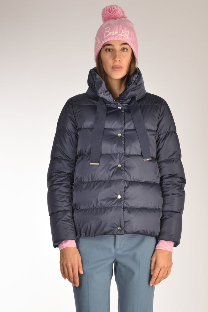 Herno Cappa In Raso Blu Donna - 2