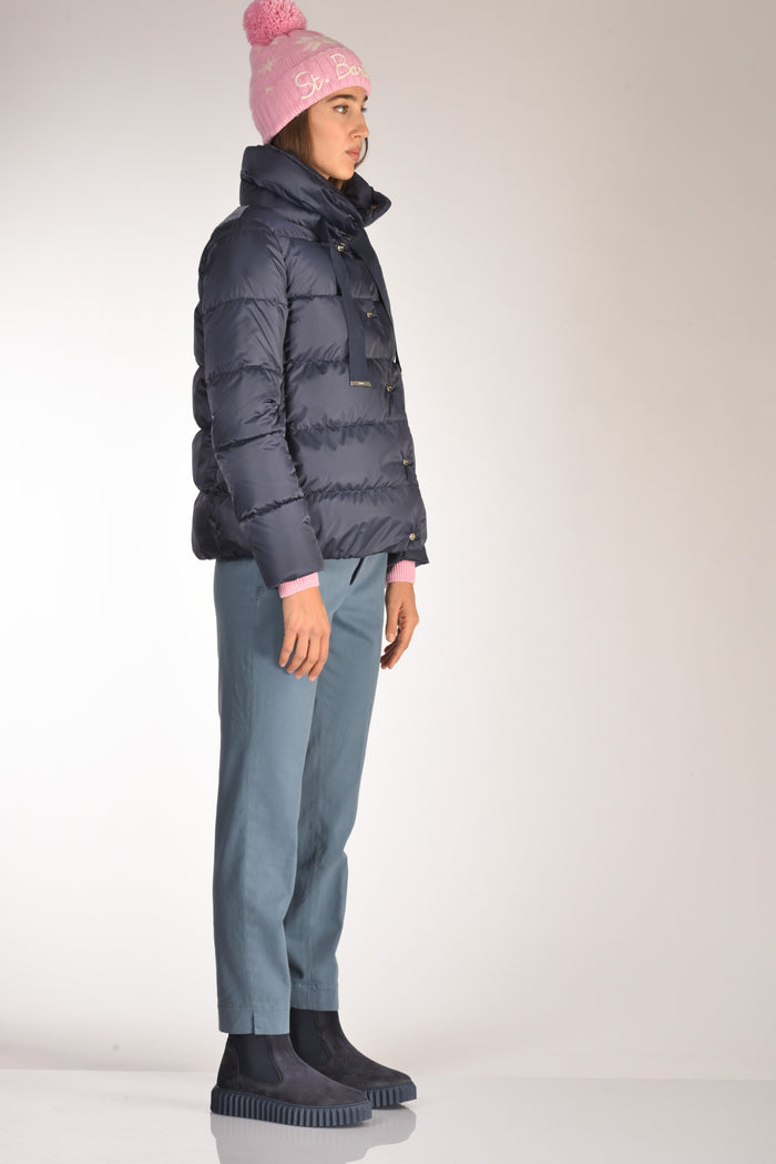 Herno Cappa In Raso Blu Donna - 4