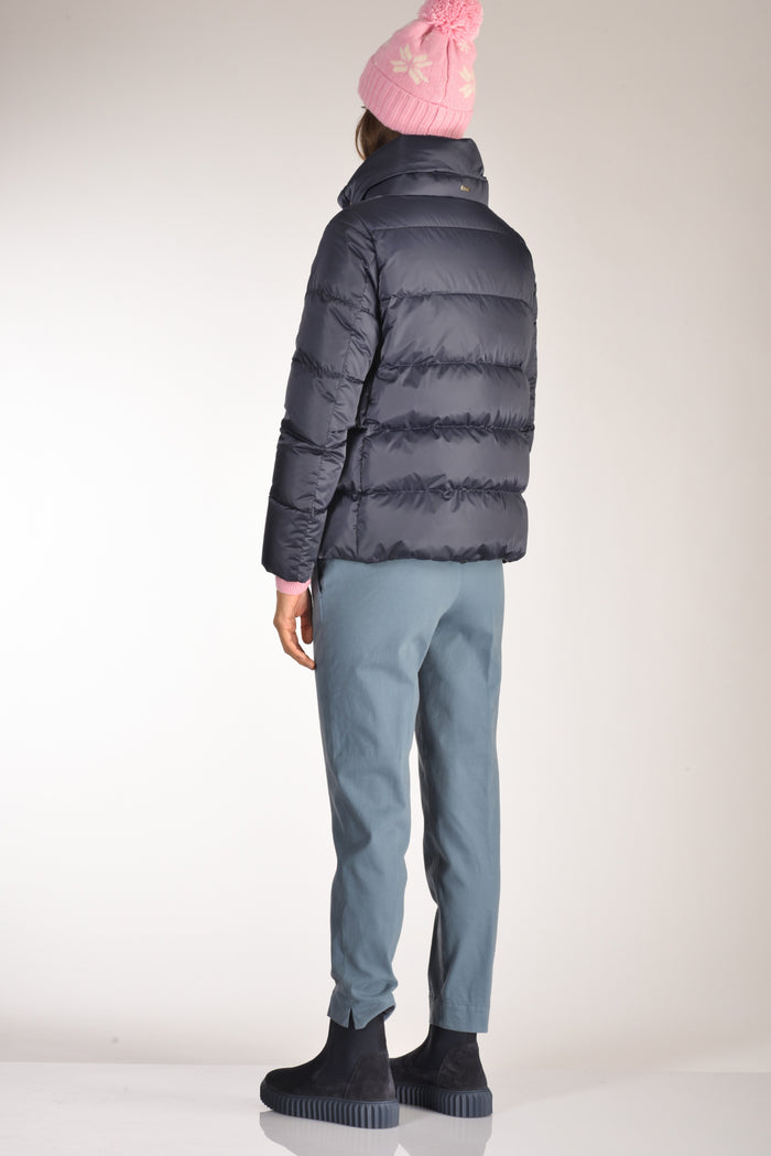 Herno Cappa In Raso Blu Donna - 5