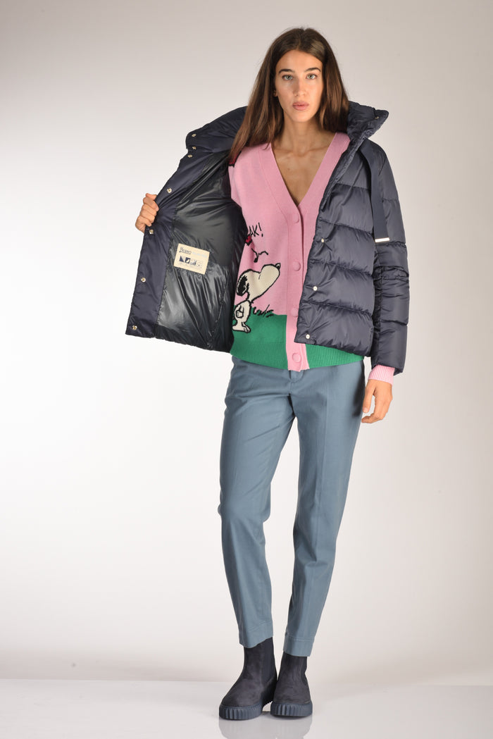 Herno Cappa In Raso Blu Donna - 6
