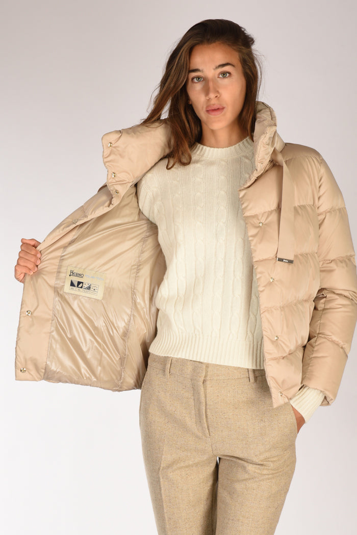 Herno Cappa In Raso Beige Donna - 6