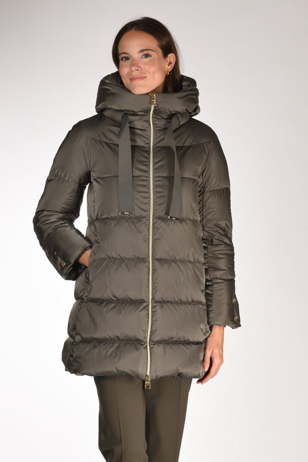 Herno Piumino In Raso Grigio Scuro Donna