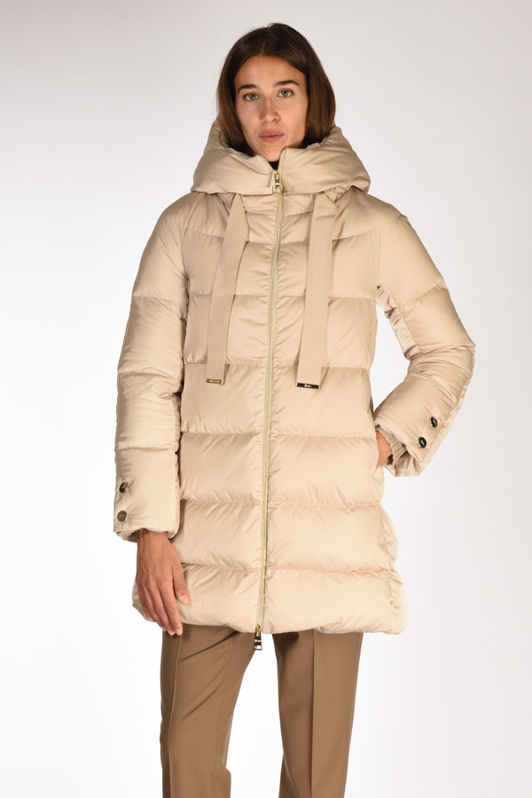 Herno Piumino In Raso Beige Donna
