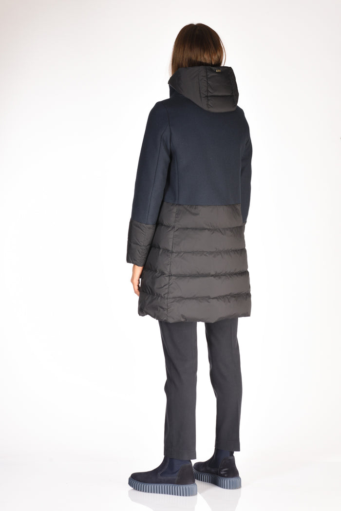 Herno Piumino Bitessuto Blu Donna - 5