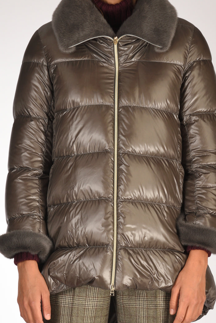 Herno Piumino Faux Fur Grigio Scuro Donna - 3