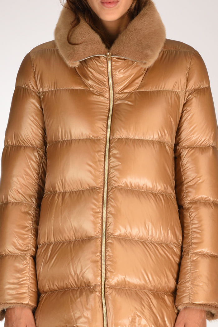 Herno Piumino Faux Fur Beige Cammello Donna - 3