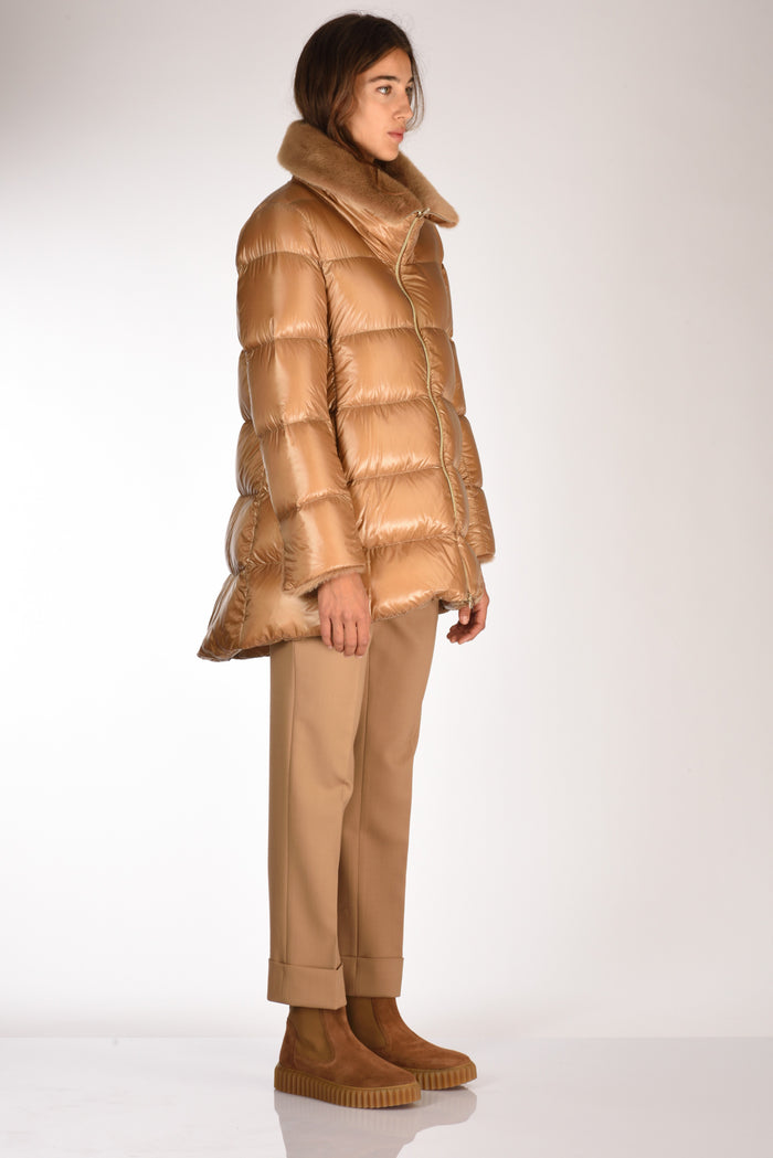 Herno Piumino Faux Fur Beige Cammello Donna - 4
