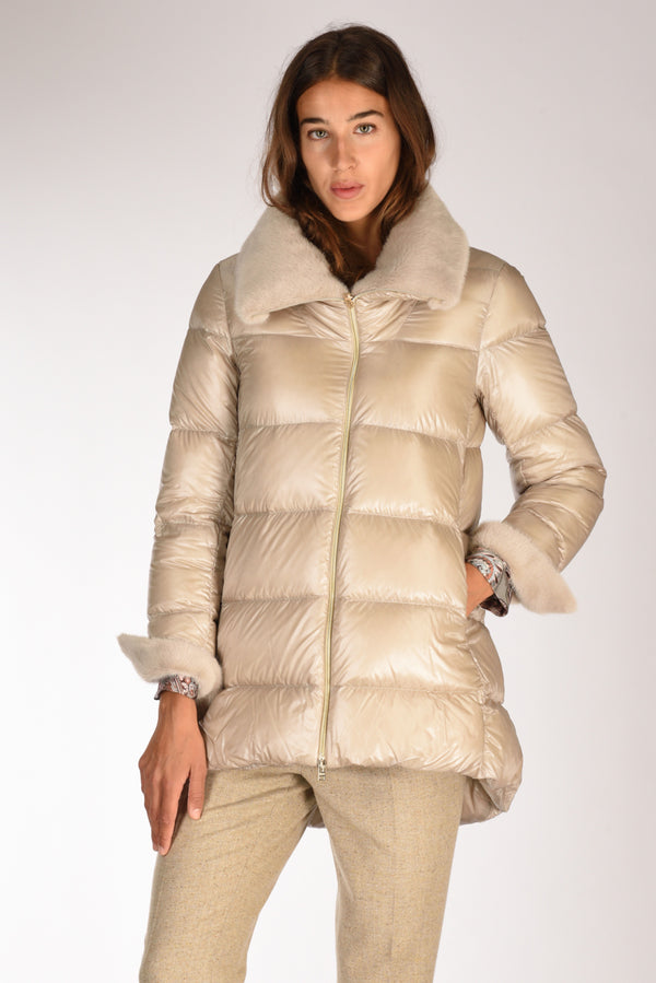 Herno Piumino Faux Fur Beige Donna