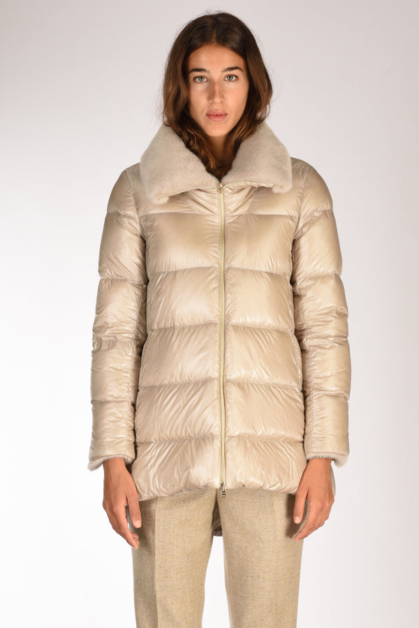 Herno Piumino Faux Fur Beige Donna-2