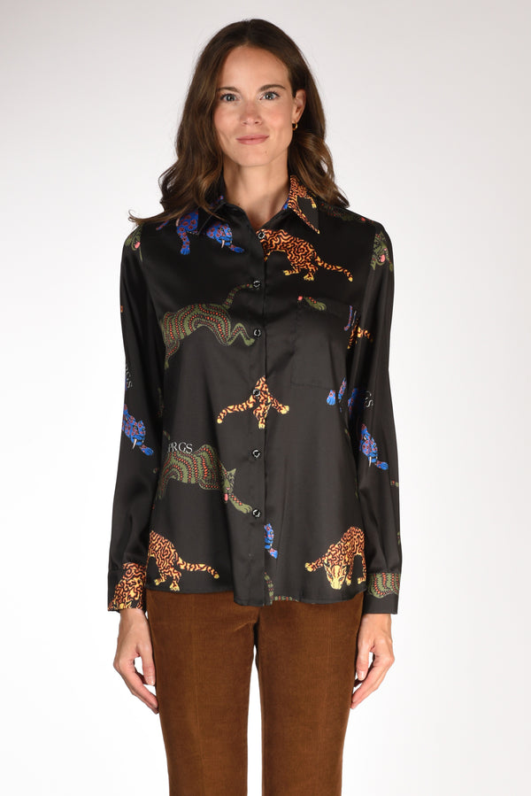 5 Progress Camicia Stampata Nero Donna-2