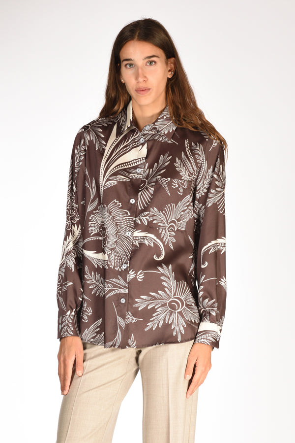 5 Progress Camicia Stampata Marrone Donna