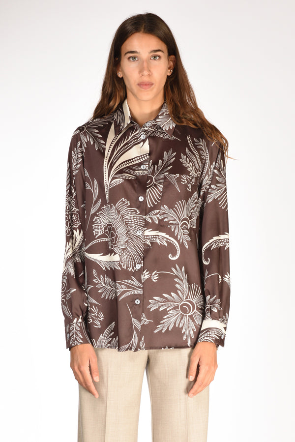 5 Progress Camicia Stampata Marrone Donna-2